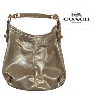 Coach - Vintage - Gold Shiny Large Hobo/ Shoulder Bag - Thick Gold Chain Accents